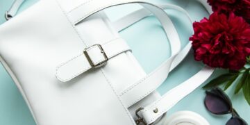 White leather bag