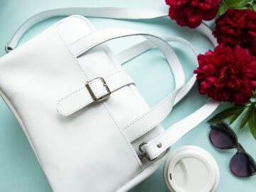 White leather bag